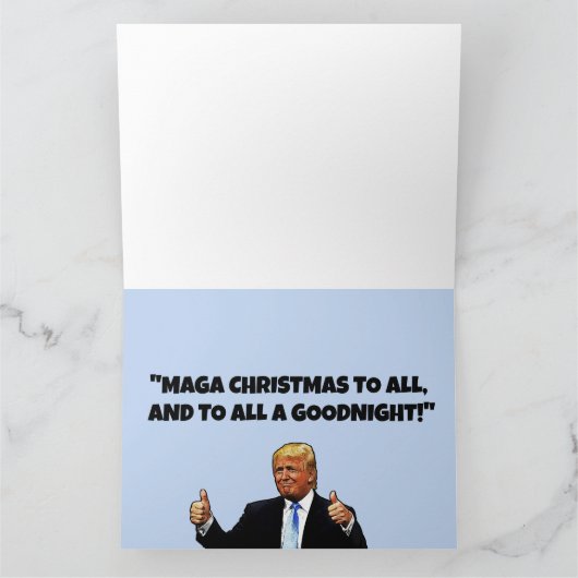 DONALD TRUMP MAGA SANTA KERST WENSKAARTEN KAART (Binnen)