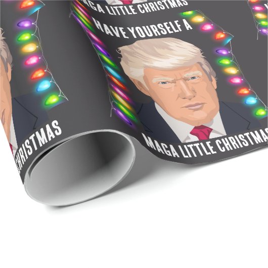 DONALD TRUMP MAGA WEINIG kerstpapier Cadeaupapier (Rol Hoek)