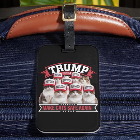 Donald Trump Make Cats Safe Again 2024 Debat  Bagagelabel (Voorkant Insitu 2)