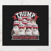 Donald Trump Make Cats Safe Again 2024 Debat Bier Etiket (Enkel label)