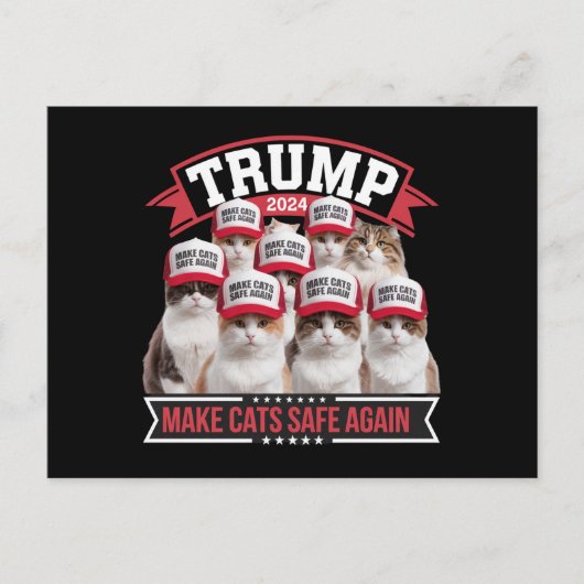 Donald Trump Make Cats Safe Again 2024 Debat  Briefkaart (Voorkant)