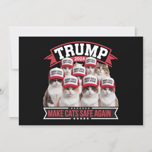 Donald Trump Make Cats Safe Again 2024 Debat Kaart (Voorkant)