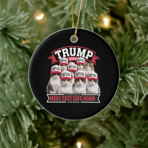 Donald Trump Make Cats Safe Again 2024 Debat  Keramisch Ornament