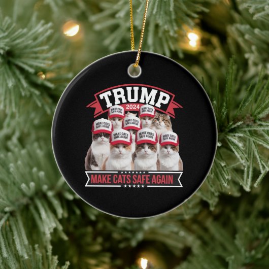 Donald Trump Make Cats Safe Again 2024 Debat  Keramisch Ornament (Boom)
