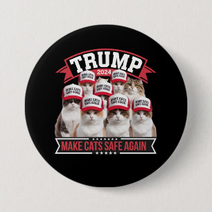 Donald Trump Make Cats Safe Again 2024 Debat  Ronde Button 7,6 Cm
