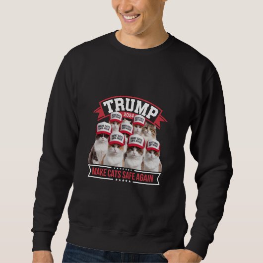 Donald Trump Make Cats Safe Again 2024 Debat  Trui (Voorkant)