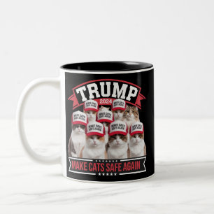 Donald Trump Make Cats Safe Again 2024 Debat  Tweekleurige Koffiemok