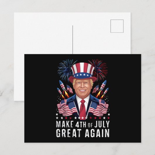 Donald Trump maken 4 juli weer geweldig Briefkaart (Voorkant / Achterkant)
