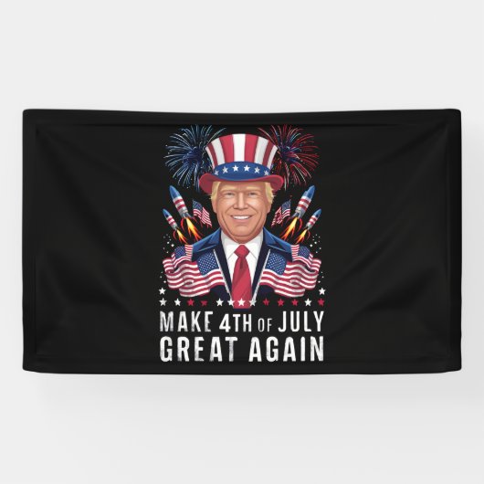 Donald Trump maken 4 juli weer geweldig Spandoek (Horizontaal)