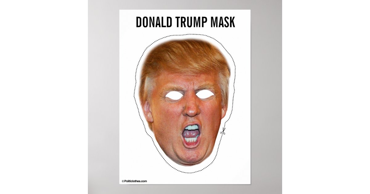 Donald Trump Mask Cutout Poster | Zazzle.nl