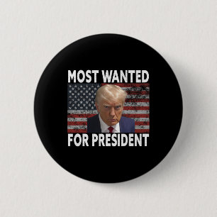 Donald Trump meest gewild voor President 2024 Pro  Ronde Button 5,7 Cm