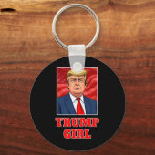 Donald Trump Meisje Grappig Groot Amerika Presiden Sleutelhanger (Voorkant)
