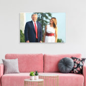 Donald Trump & Melania 4 juli 2020 Canvas Afdruk (Insitu (Woonkamer))
