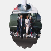 Donald Trump & Melania Militaire Kerstmis Custom Ornament Kaart (Links)