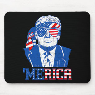 Donald Trump Merica Trump Sungl Amerikaanse vlag 4 Muismat