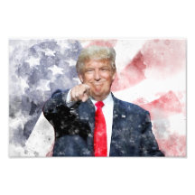 Donald Trump met Amerikaanse vlag