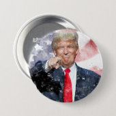 Donald Trump met Amerikaanse vlag Ronde Button 7,6 Cm (Voorkant /achterkant)