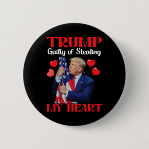 Donald Trump met Amerikaanse vlag Trump schuldig a Ronde Button 5,7 Cm