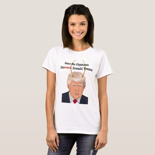 Donald Trump met Elephant Trump Devil Horns T-shirt (Voorkant volledig)