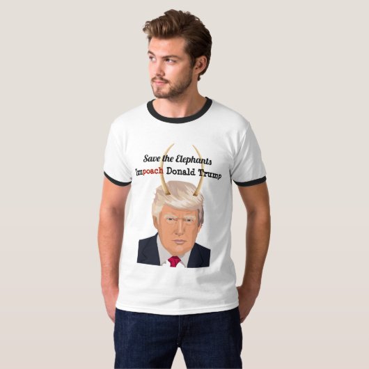 Donald Trump met Elephant Trump Horns T-shirt (Voorkant volledig)