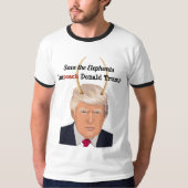 Donald Trump met Elephant Trump Horns T-shirt (Voorkant)