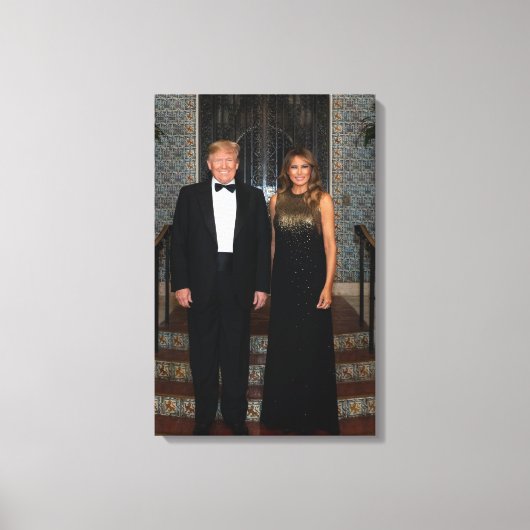 Donald Trump met First Lady Melania Canvas Afdruk (Voorkant)