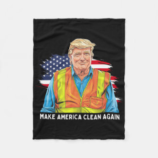 Donald Trump met garagewerker vest Maak Amerika Fleece Deken
