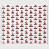 Donald Trump met kerstman Pet vrolijk kerstfeest Cadeaupapier (Vlak)