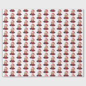 Donald Trump met kerstman Pet vrolijk kerstfeest Cadeaupapier (Vlak)