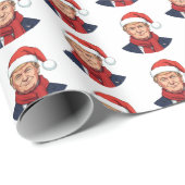 Donald Trump met kerstman Pet vrolijk kerstfeest Cadeaupapier (Rol Hoek)
