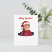 Donald Trump met kerstman Pet vrolijk kerstfeest Feestdagenkaart (Staand voorkant)