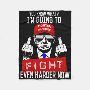 Donald Trump middelvinger flipping uit Pro Republi Fleece Deken