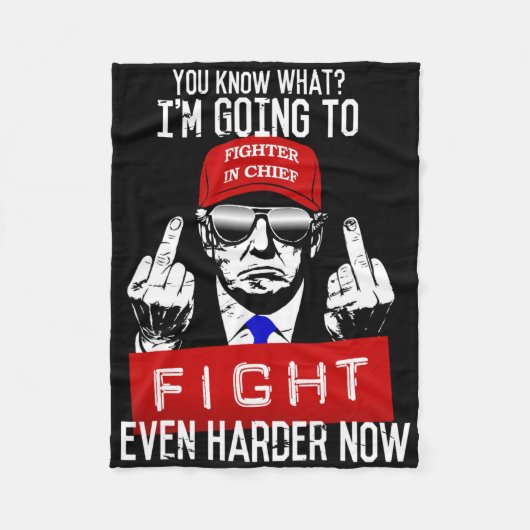 Donald Trump middelvinger flipping uit Pro Republi Fleece Deken (Voorkant)