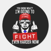 Donald Trump middelvinger flipping uit Pro Republi Ronde Sticker (Voorkant)