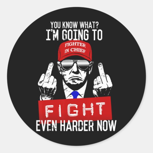 Donald Trump middelvinger flipping uit Pro Republi Ronde Sticker (Voorkant)