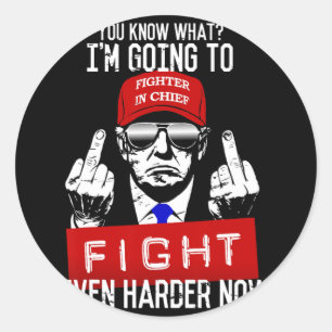 Donald Trump middelvinger flipping uit Pro Republi Ronde Sticker