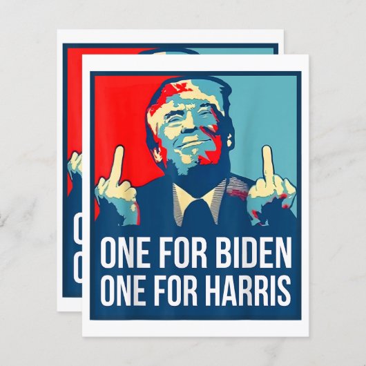 Donald Trump Middle Finger Biden Harris America Re (Voorkant / Achterkant)