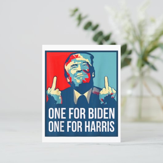 Donald Trump Middle Finger Biden Harris America Re (Staand voorkant)