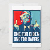 Donald Trump Middle Finger Biden Harris America Re Kaart (Voorkant)