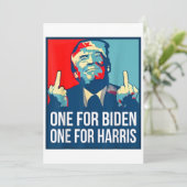 Donald Trump Middle Finger Biden Harris America Re Kaart (Staand voorkant)