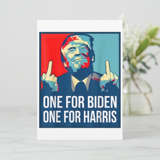 Donald Trump Middle Finger Biden Harris America Re Kaart (Staand voorkant)