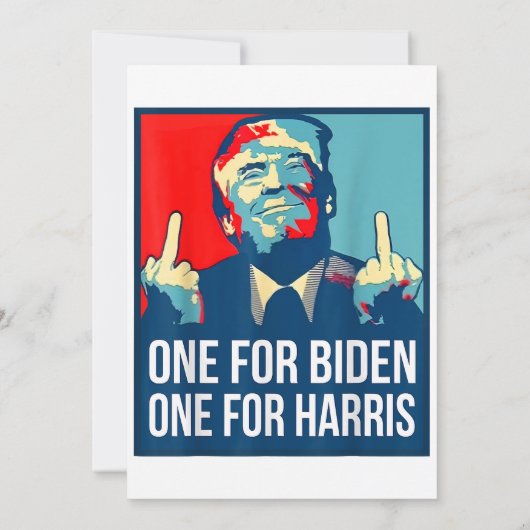 Donald Trump Middle Finger Biden Harris America Re Kaart (Achterkant)