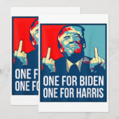 Donald Trump Middle Finger Biden Harris America Re Kaart (Voorkant / Achterkant)