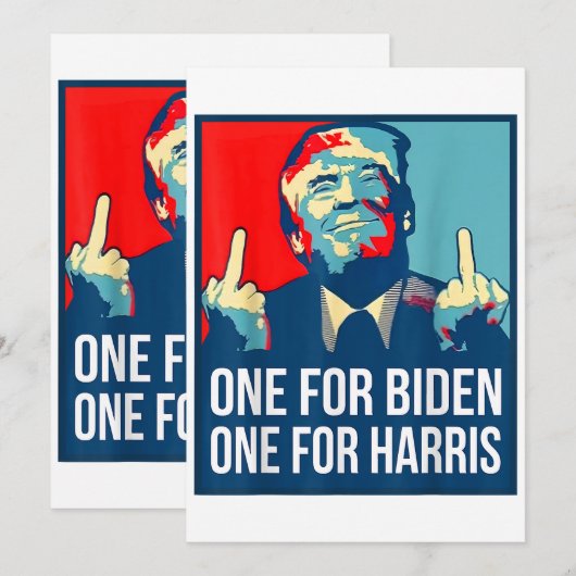 Donald Trump Middle Finger Biden Harris America Re Kaart (Voorkant / Achterkant)