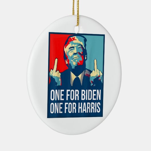 Donald Trump Middle Finger Biden Harris America Re Keramisch Ornament (Rechts)