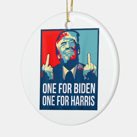Donald Trump Middle Finger Biden Harris America Re Keramisch Ornament (Links)