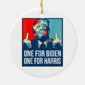 Donald Trump Middle Finger Biden Harris America Re Keramisch Ornament (Achterkant)
