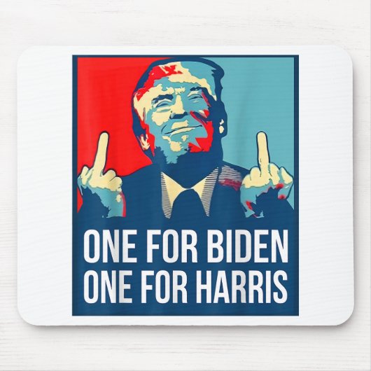 Donald Trump Middle Finger Biden Harris America Re Muismat (Voorkant)