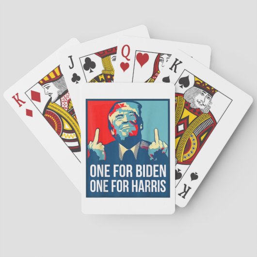 Donald Trump Middle Finger Biden Harris America Re Pokerkaarten (Achterkant)