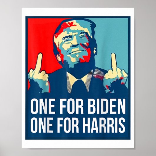 Donald Trump Middle Finger Biden Harris America Re Poster (Voorkant)